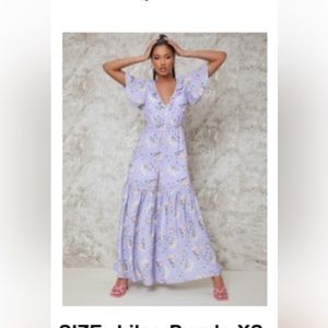 Shein xs lilac purple floral jumpsuit romper